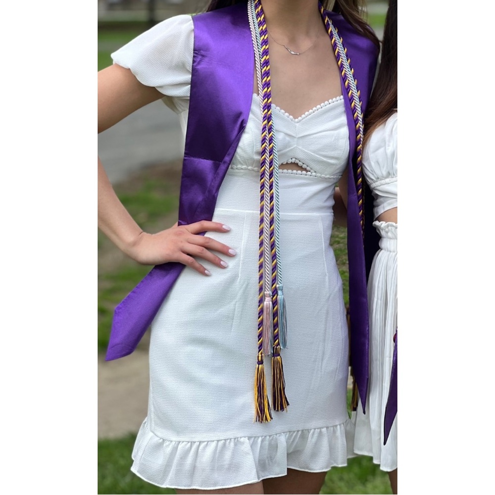 White Fitted Puffy Sleeve Dress with Cutout NWOT